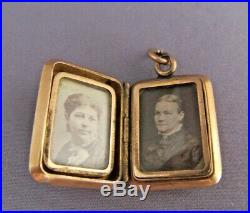 10,4 Grams Edwardian Victorian Antique Vintage 14k Gold Picture Locket Pendant