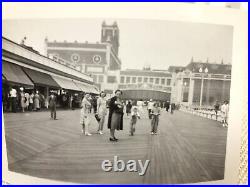 11 Antique Vintage ORIGINAL PHOTOS ASBURY PARK NJ Boardwalk Swan Boat Push Cart