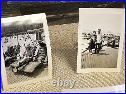 11 Antique Vintage ORIGINAL PHOTOS ASBURY PARK NJ Boardwalk Swan Boat Push Cart