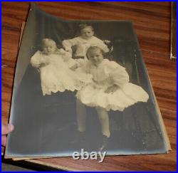 1800's Antique Victorian Era Photograph Of Children Photo Size 16 1/4x13 3/4