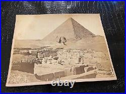 1800s large Antique Egypt CABINET PHOTO #19 UNBURYING the SPHINX