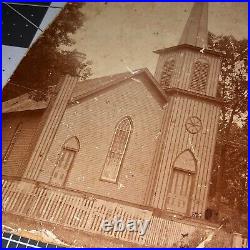 1880s Early Coralville IA Iowa CHURCH BUILDING C. A. Williams Antique PHOTO