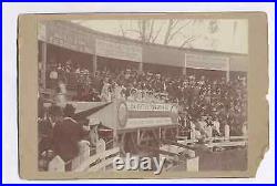 1890's CABINET PHOTO With AD SIGNS & CROWDED STANDS FOR A BULL FIGHT