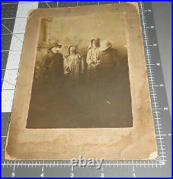 1890's Creepy HALLOWEEN Costume MASK Scary FACE Antique Vintage Cabinet PHOTO