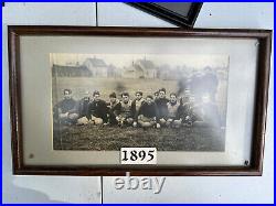 1895 Vintage Football Team Photograph Framed Antique ORIGINAL Flawless Condition
