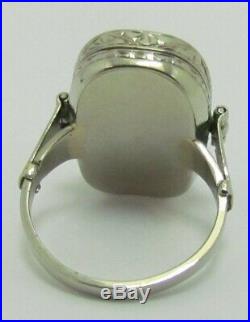 18kt White Gold Photo Wind / Set Alarm Swiss Made Ring Watch