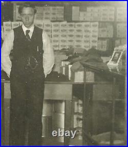 1908 SELMA california antique clothing shop vtg store photo clover brand shoes