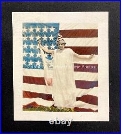 1910s Americana Beauty Flag Costume Hand Tinted Vintage Photo