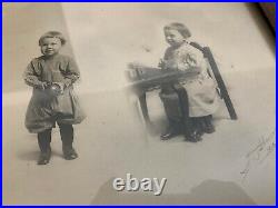 1913 Antique Baby Toddler Photo with Multiple Exposures Signed VERY RARE