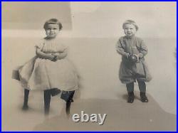 1913 Antique Baby Toddler Photo with Multiple Exposures Signed VERY RARE