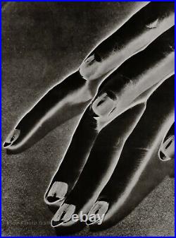 1930/75 Vintage MAN RAY Solarized Female Hand Finger Woman Nails Photo Art 12x16