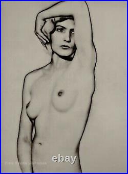 1930/75 Vintage MAN RAY Solarized Female Nude NATASHA Photo Engraving Art 12x16