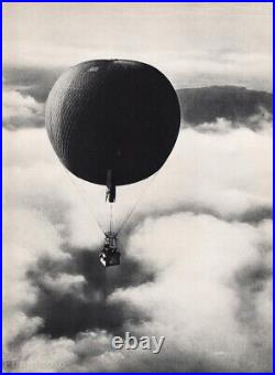 1930s Vintage Hot Air Balloon By GEORG AUGUST WELTZ Aviation Sky Photo Art 12x16