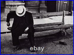 1932/68 Vintage SLEEPING MAN CITY BENCH Paris France Photo Gravure BRASSAI 8x10