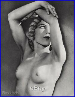 1932 Original Man Ray Solarized Female Nude Breast Woman Surreal Photo Art 16X20