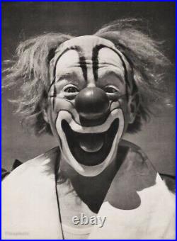 1940s Vintage CIRCUS CLOWN Laughing Makeup Costume Humor Photo Gravure Art 12x16