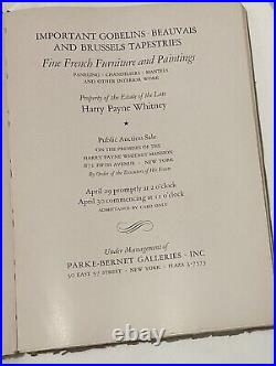 1942 Auction, Harry Payne Whitney, Mansion at 871 Fifth Ave New York, 130 pages