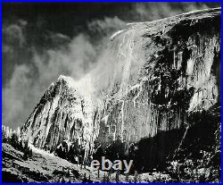 1950s Vintage ANSEL ADAMS Yosemite Half Dome Winter Snow Photo Gravure Art 12x16