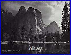 1950s Vintage ANSEL ADAMS Yosemite Valley Cliff Storm Landscape Photo Art 11X14