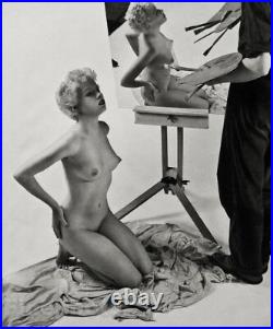 1950s Vintage ZOLTAN GLASS Mid Century FEMALE NUDE ARTIST MODEL Photo Litho Art