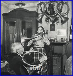 1955 Vintage ROBERT DOISNEAU Music Teacher French Horn Lessons Photo Art 11x14