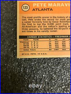 1970-71 Topps PETE MARAVICH ROOKIE Basketball Card #123! RC EX-NM! See Photos