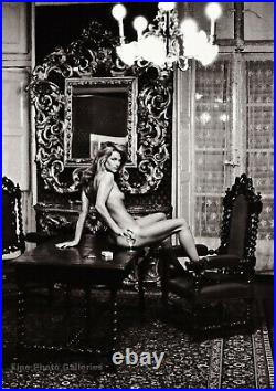 1973 Vintage HELMUT NEWTON Female Nude Charlotte Rampling Seated Photo Art 16X20