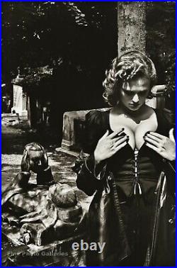 1977 Vintage HELMUT NEWTON Cemetery Female Fashion Paris Duotone Photo Art 11X14