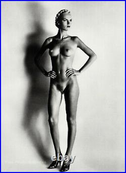 1980 Vintage HELMUT NEWTON Female Nude Blond Woman Paris Fashion Photo Art 16X20