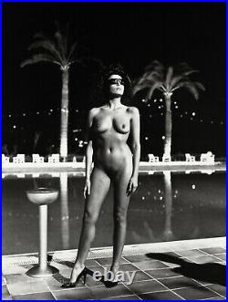 1980s Vintage HELMUT NEWTON Female Nude Pool Fashion Monte Carlo Photo Art 16X20