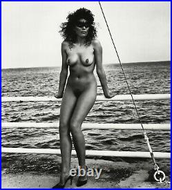 1980s Vintage HELMUT NEWTON Masked Female Nude Woman Fashion Sea Photo Art 11X14