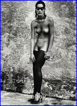 1981 Vintage HELMUT NEWTON Female Nude Masked Woman Shoe Fashion Photo Art 16X20