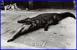 1983 Vintage Female Nude PINA BAUSCH In Crocodile HELMUT NEWTON Photo Art 11X14