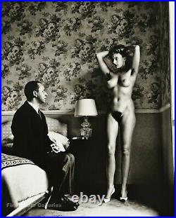 1988 Vintage HELMUT NEWTON Female Nude Woman Hotel Room Duotone Photo Art 12X16