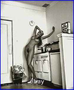 1992 Vintage HELMUT NEWTON Female Nude Woman Kitchen Domestic Photo Art 12X16