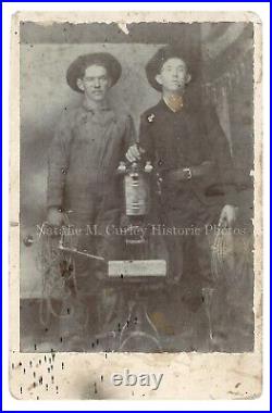 19thc Electricity Workmen Historic Tech Labor Occupational Cabinet Photo