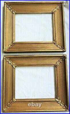 2 Antique Fits 7 X 9 Gold Picture Frames Wood Fine Art VICTORIAN Country Ornate