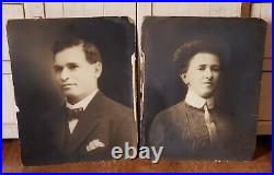 2 Vintage Antique Couple Photos