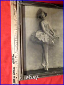 (2) Vintage Photographs & Frame, Glass / Young Ballarinia / 11.5 X 15.5