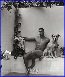 2001 Vintage BRUCE WEBER Male Nude Model CAMERON And Dog Duotone Photo Art 12X16