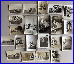 21 Antique Photographs lot Dog Car People men women 1920's dogs children Oil rig