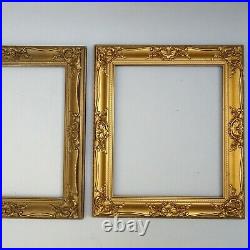 3 Vintage Ornate Gold / Gilt Wooden Picture Frames 12 / 14 x 10 Rebate