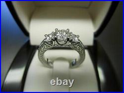 3CT Lab Created Diamond Vintage Antique Engagement Ring 14k White Gold Finish