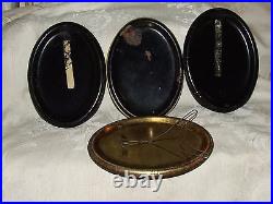 4 Antique 1920s Oval Celluloid Framed Photographs Instant Relatives