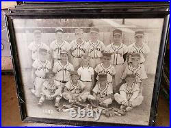 4 Vintage Antique Professionally FRAMED Youth Baseball Pictures Photos 50's 60