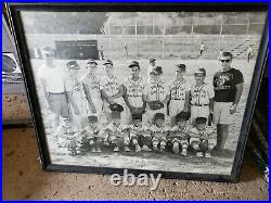 4 Vintage Antique Professionally FRAMED Youth Baseball Pictures Photos 50's 60