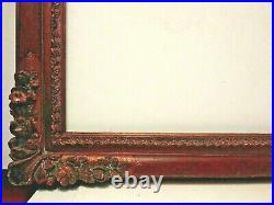 5 1/2 Wide 24 X 36 Standard Size Ornate Picture Frame Antique Gold & Burlwood