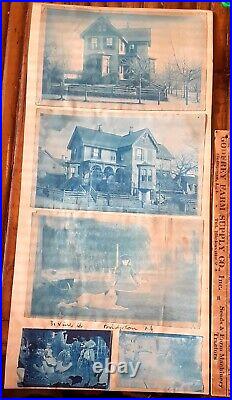5 Antique 1895 photos cyanotypes 31 VINE @ ATLANTIC Str. BRIDGETON NJ New Jersey