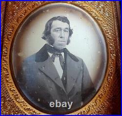 6th plate DAGUERREOTYPE of 1850s MR. BURNS classic sideburns and a side look