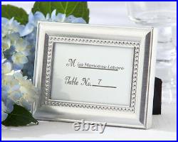 96 Silver Chic Beaded Place Card Holder Photo Frame Wedding Favor Table Decor